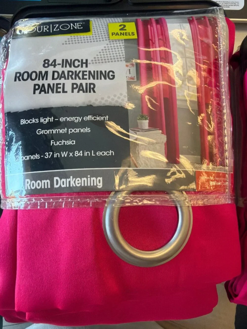 RG- Your Zone 84-inch Room Darkening Panel Pair 2 Panels Blue Fuchsia Grommet